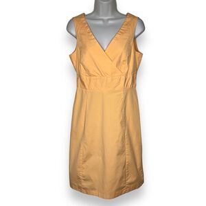 Vintage Gap Stretch Surplice Wrap Sleeveless Orange Apricot Dress Women Size 8
